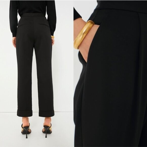 Tuckernuck Black Pleated Duncan Trouser | Size XL | NWT | High-Rise Straight Leg - Picture 3 of 10